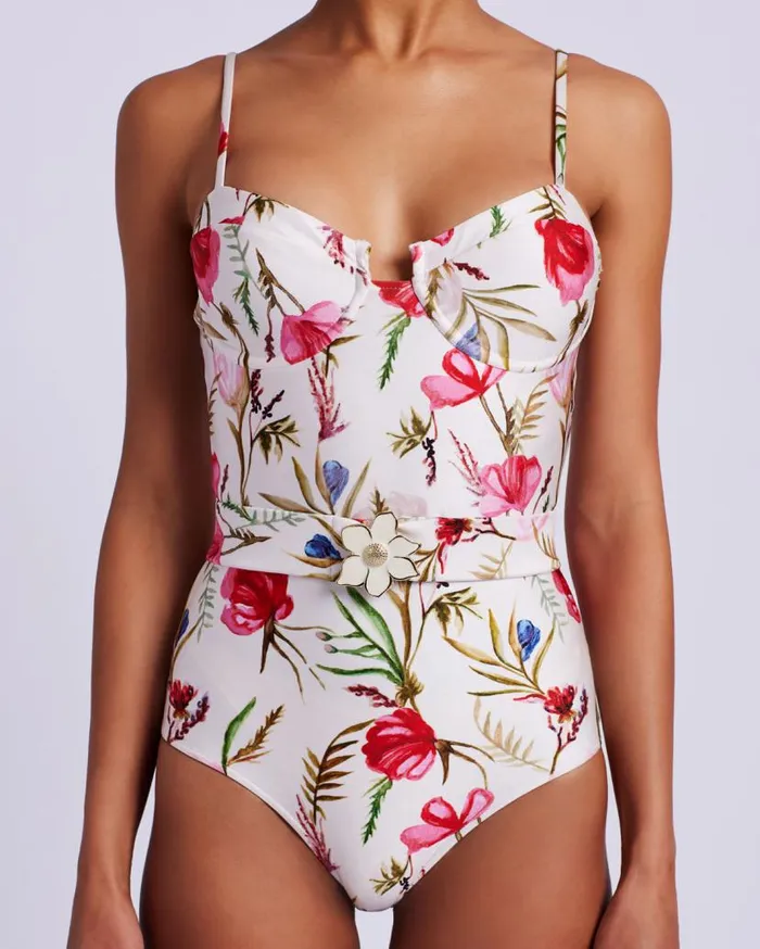 Swim Viera Bustier Swimsuit PatBO One Pieces