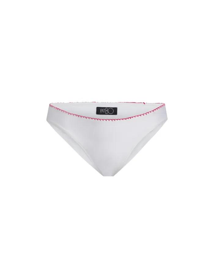 Swim Viera Embroidered Bikini Bottom PatBO Bikinis