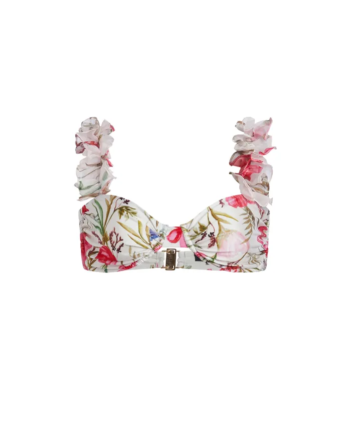 Swim Viera Flutter Sleeve Bikini Top PatBO Bikinis
