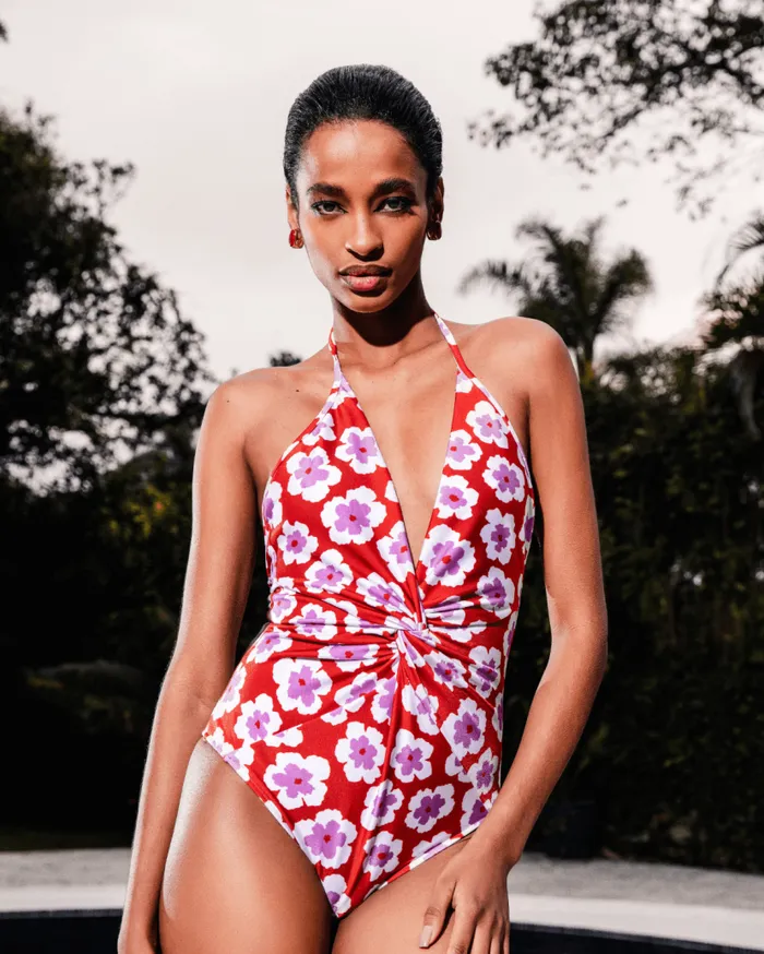 Swim WINDFLOWER PLUNGE SWIMSUIT FINAL SALE PatBO One Pieces
