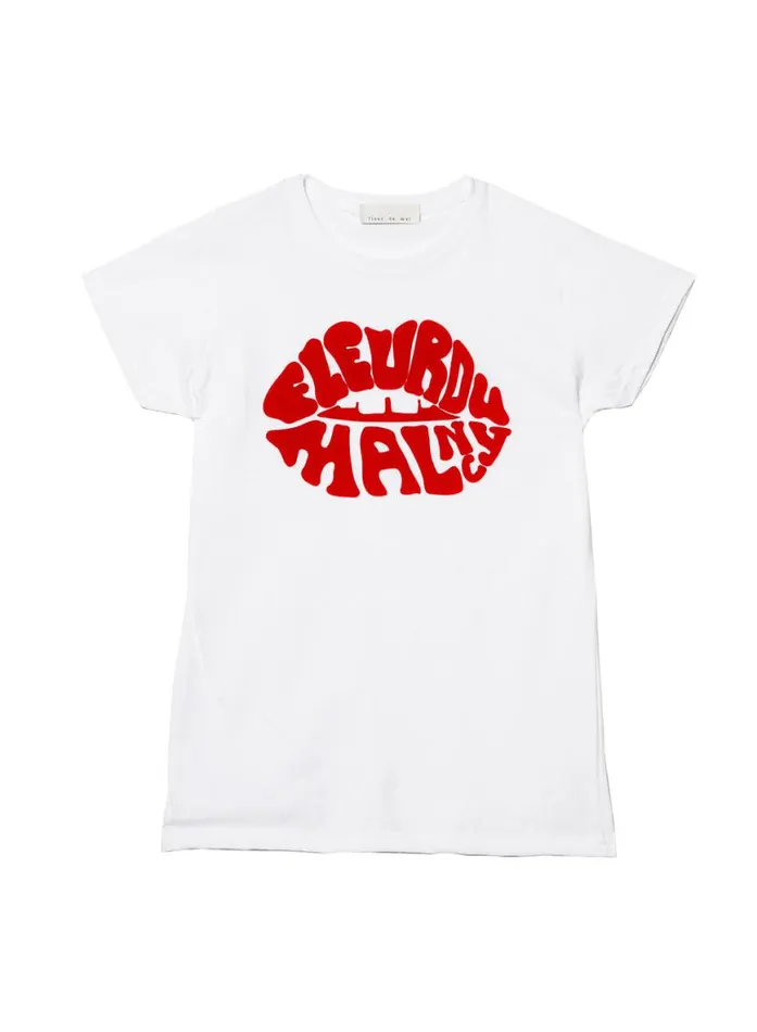 TShirts and Short Sleeves LingerieClothing Fleur Du Mal Fleur Lips Tee White