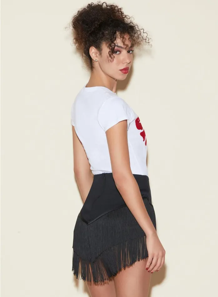 TShirts and Short Sleeves LingerieClothing Fleur Du Mal Fleur Lips Tee White