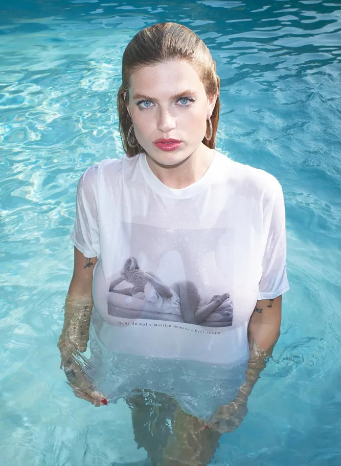 TShirts and Short Sleeves LingerieClothing Fleur Du Mal Unisex Marilyn In Bed Tee Ivory