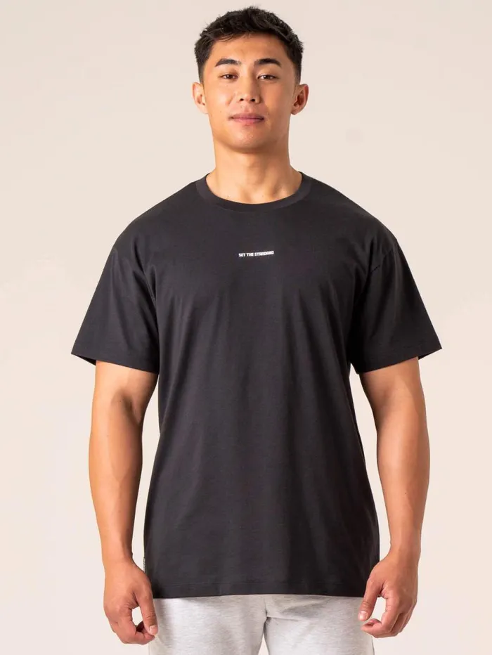 TShirts Mens Ryderwear Emerge Oversized TShirt Faded Black