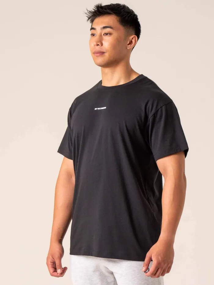 TShirts Mens Ryderwear Emerge Oversized TShirt Faded Black