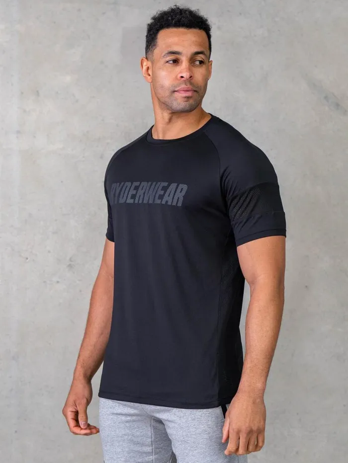 TShirts Mens Ryderwear Flex Mesh TShirt Black