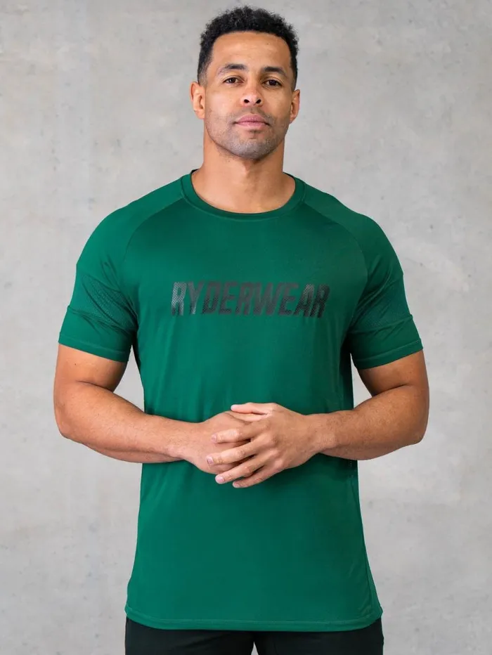 TShirts Mens Ryderwear Flex Mesh TShirt Dark Green