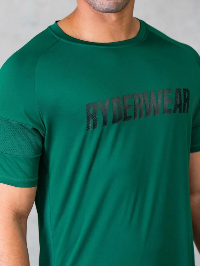 TShirts Mens Ryderwear Flex Mesh TShirt Dark Green