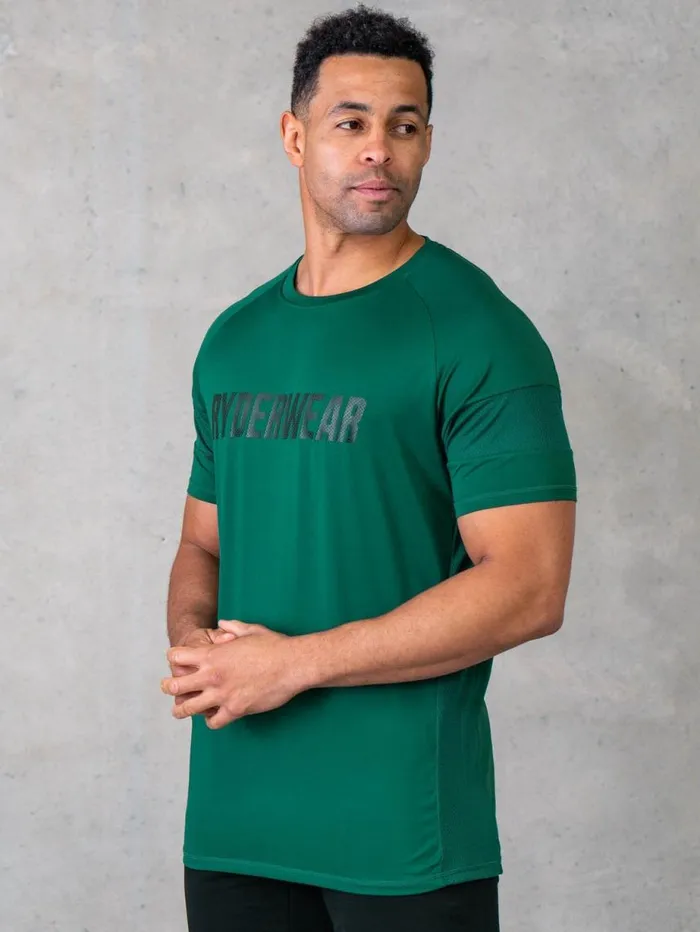 TShirts Mens Ryderwear Flex Mesh TShirt Dark Green