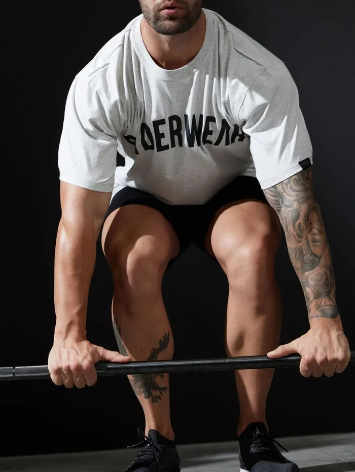 TShirts Mens Ryderwear Force Oversized TShirt Chalk Grey Marl