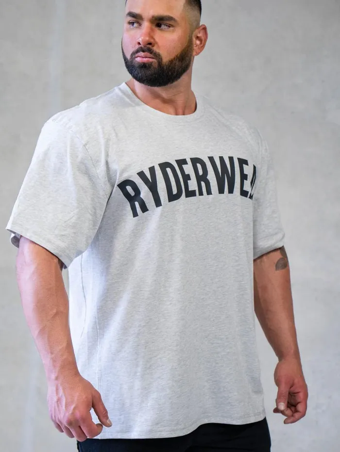 TShirts Mens Ryderwear Force Oversized TShirt Chalk Grey Marl