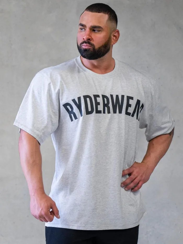 TShirts Mens Ryderwear Force Oversized TShirt Chalk Grey Marl