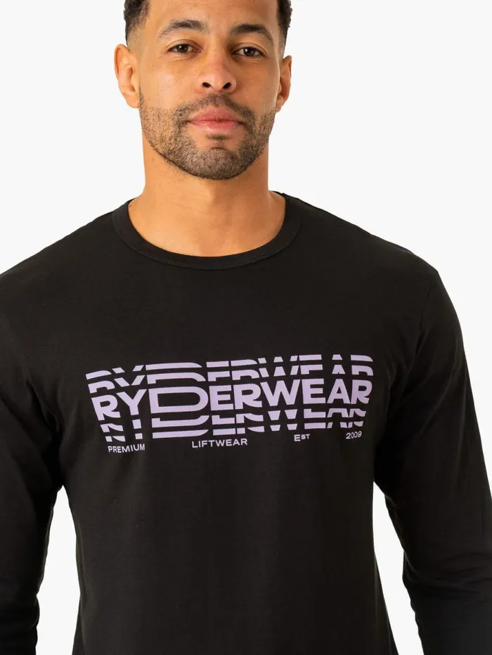 TShirts Mens Ryderwear Graphic Long Sleeve TShirt Black