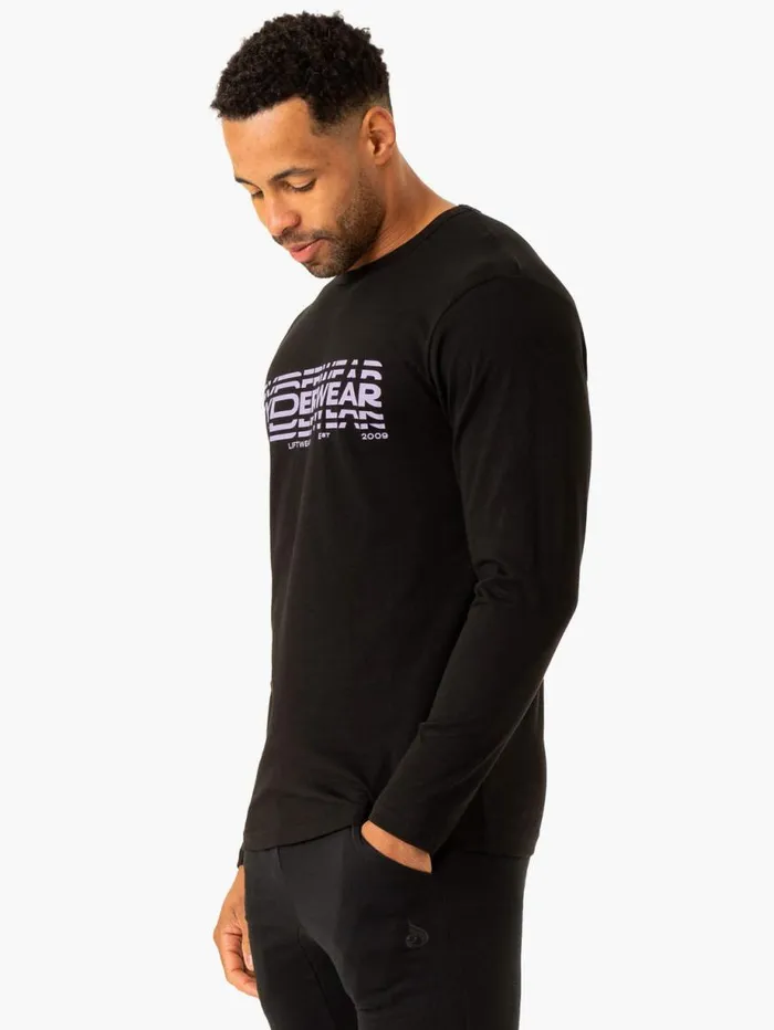 TShirts Mens Ryderwear Graphic Long Sleeve TShirt Black