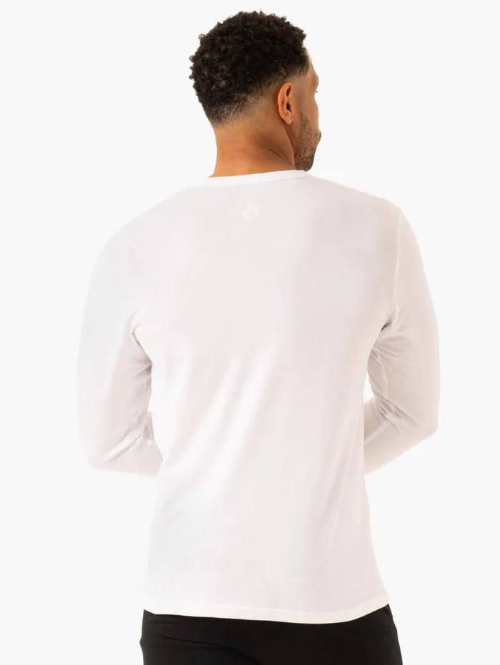 TShirts Mens Ryderwear Graphic Long Sleeve TShirt White
