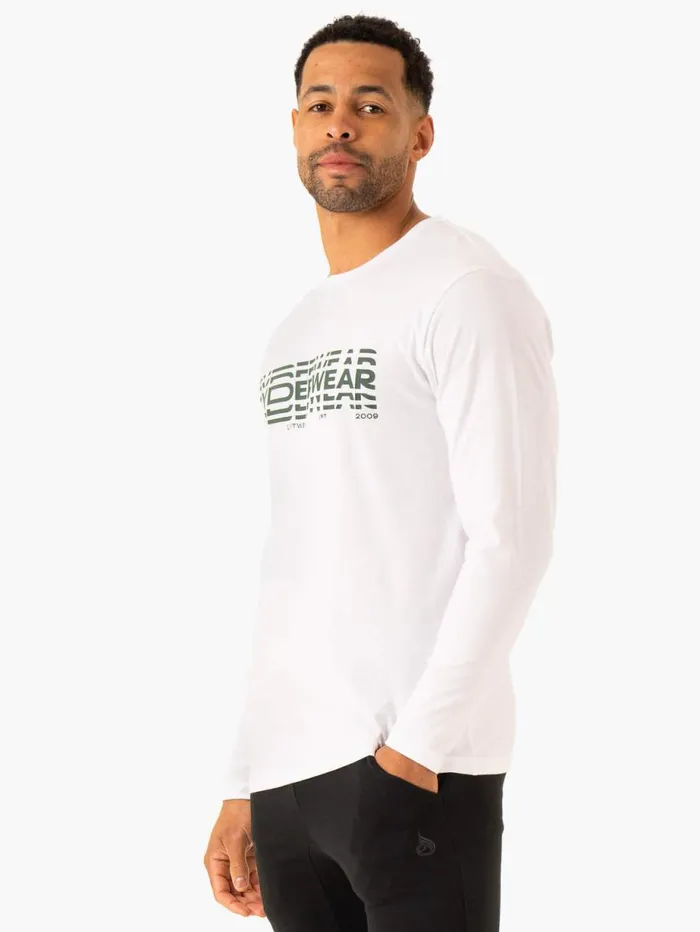 TShirts Mens Ryderwear Graphic Long Sleeve TShirt White