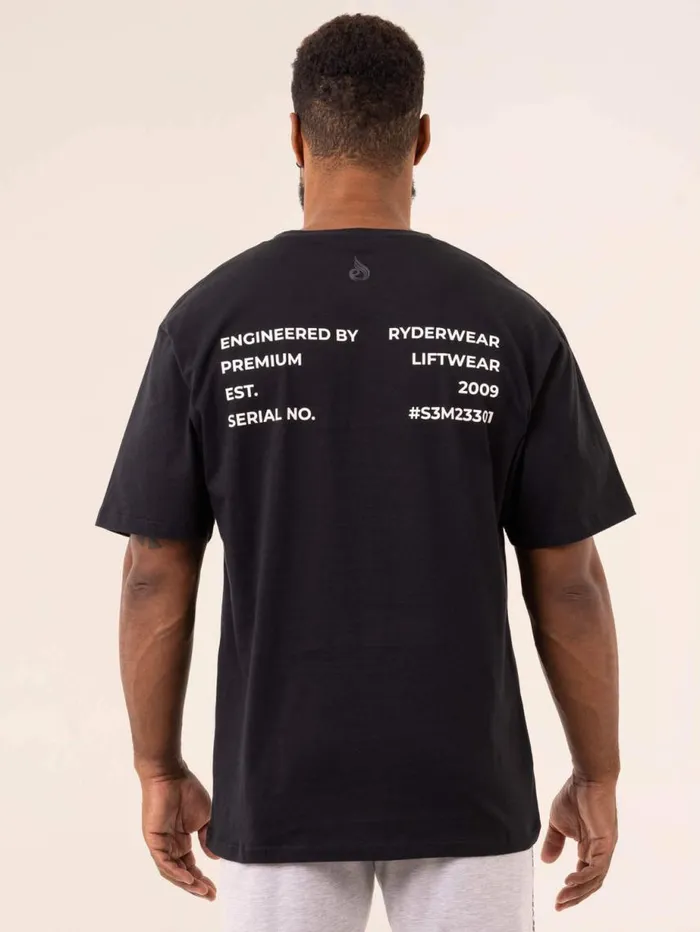 TShirts Mens Ryderwear Industry Oversized TShirt Black