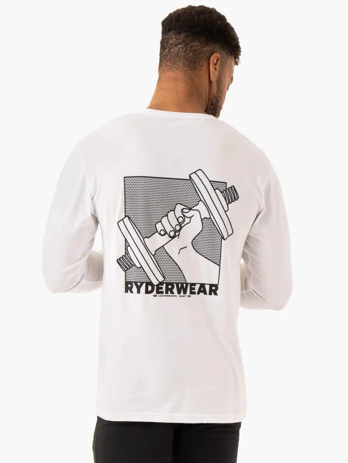 TShirts Mens Ryderwear Lift Long Sleeve TShirt White