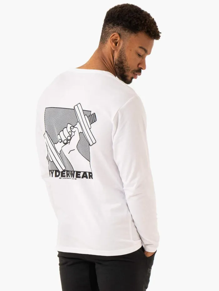 TShirts Mens Ryderwear Lift Long Sleeve TShirt White