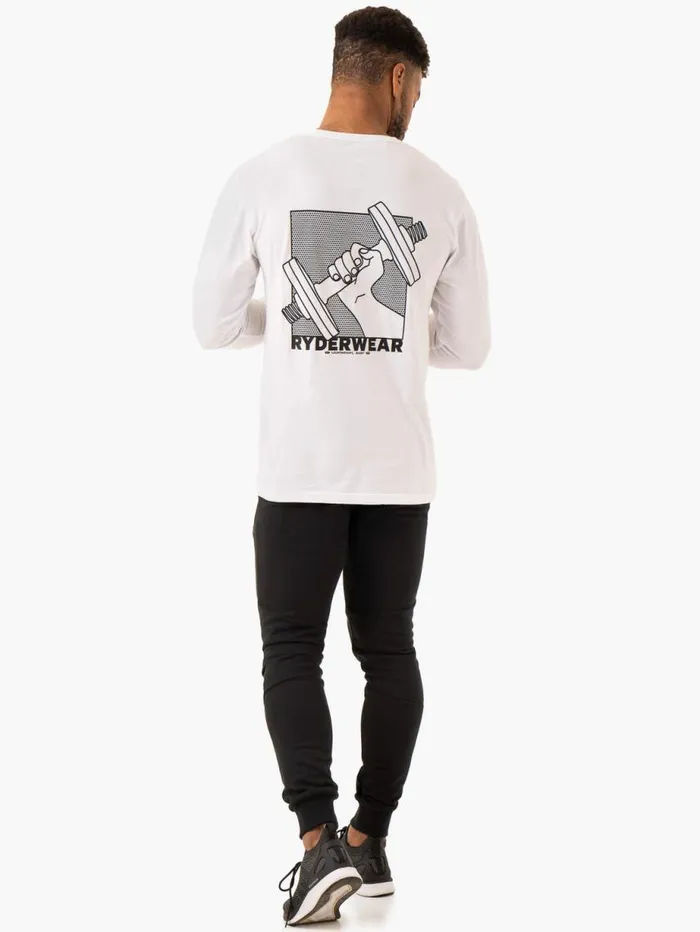 TShirts Mens Ryderwear Lift Long Sleeve TShirt White