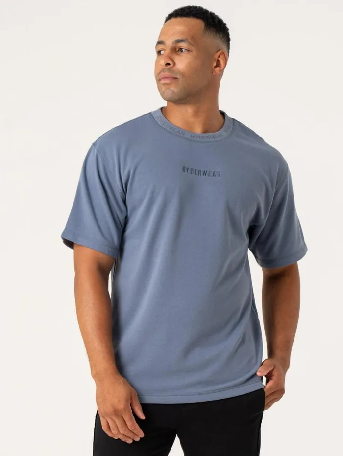 TShirts Mens Ryderwear Pursuit Fleece TShirt Denim Blue
