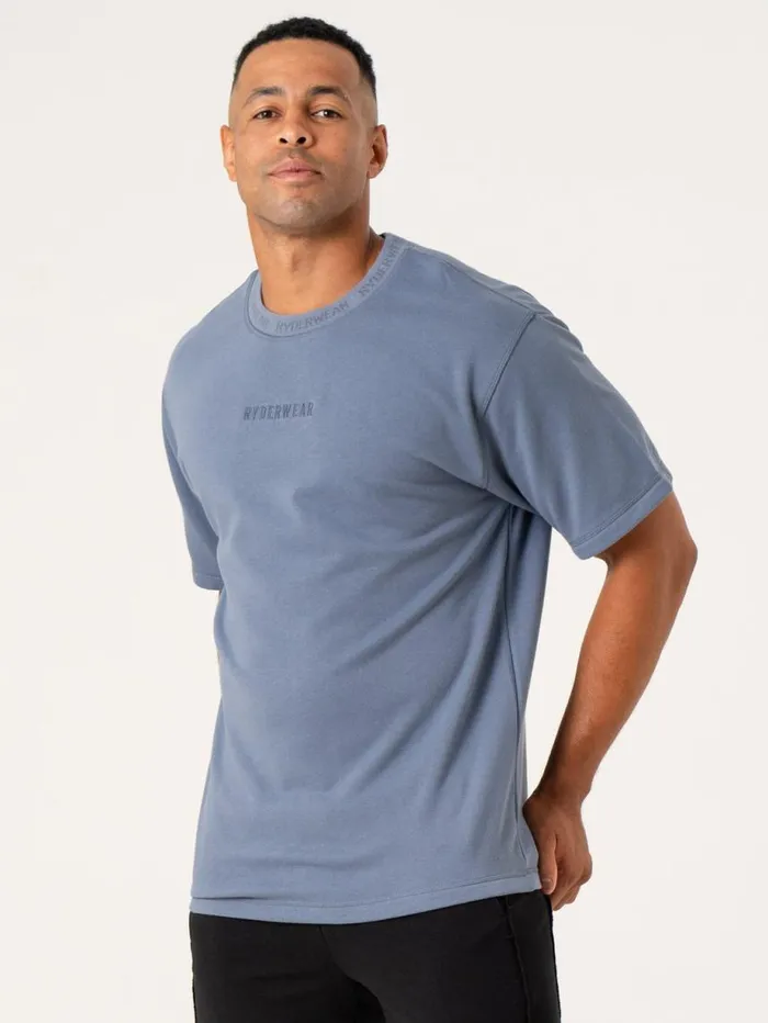 TShirts Mens Ryderwear Pursuit Fleece TShirt Denim Blue