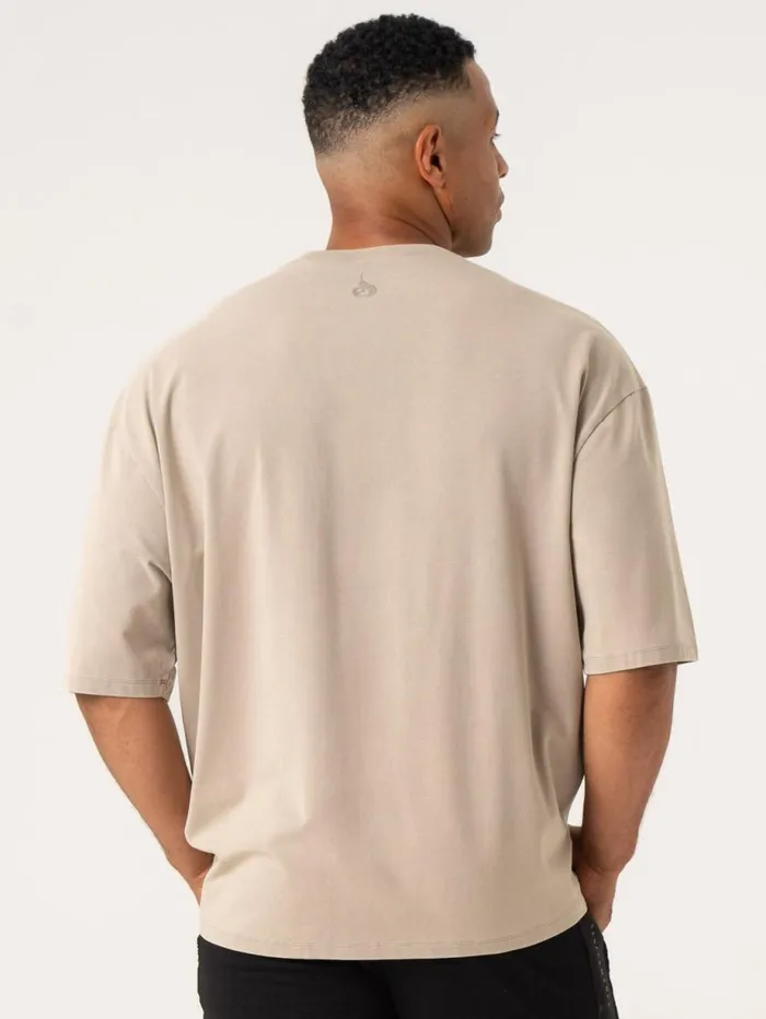 TShirts Mens Ryderwear Pursuit Oversized TShirt Taupe Stonewash