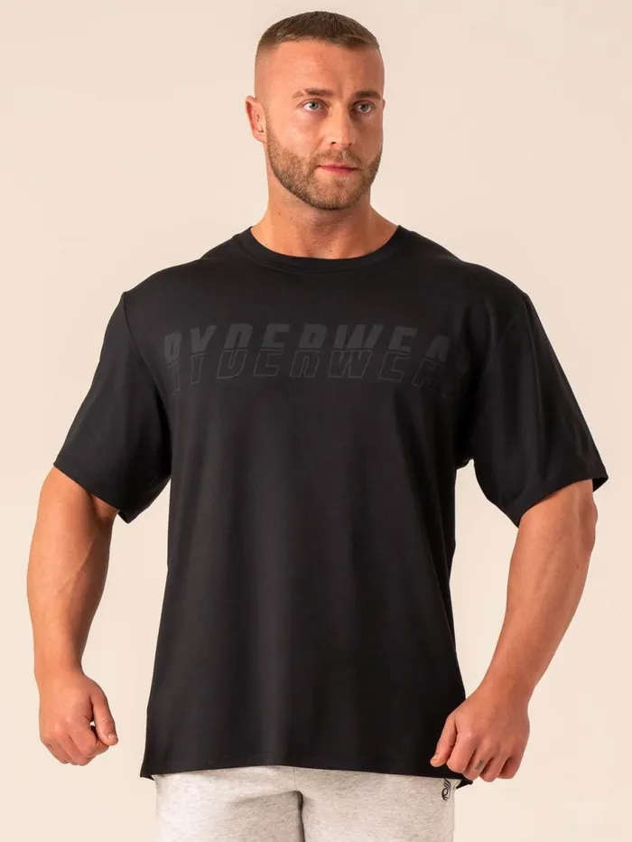 TShirts Mens Ryderwear Soft Tech Oversized TShirt Black