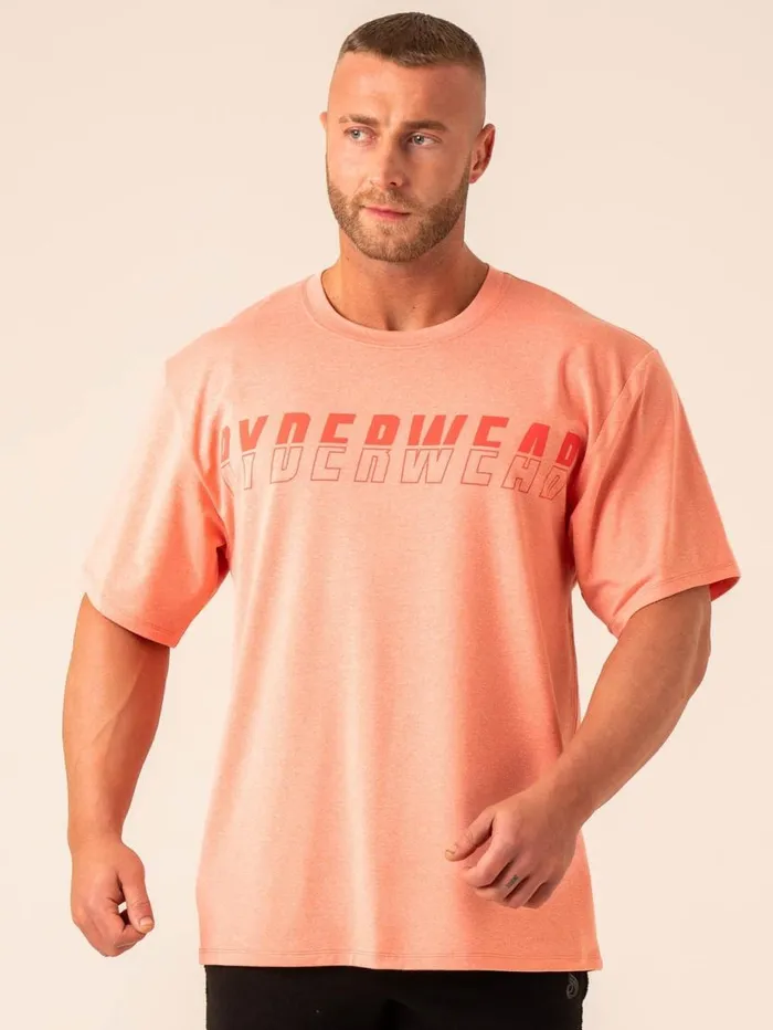 TShirts Mens Ryderwear Soft Tech Oversized TShirt Coral Marl