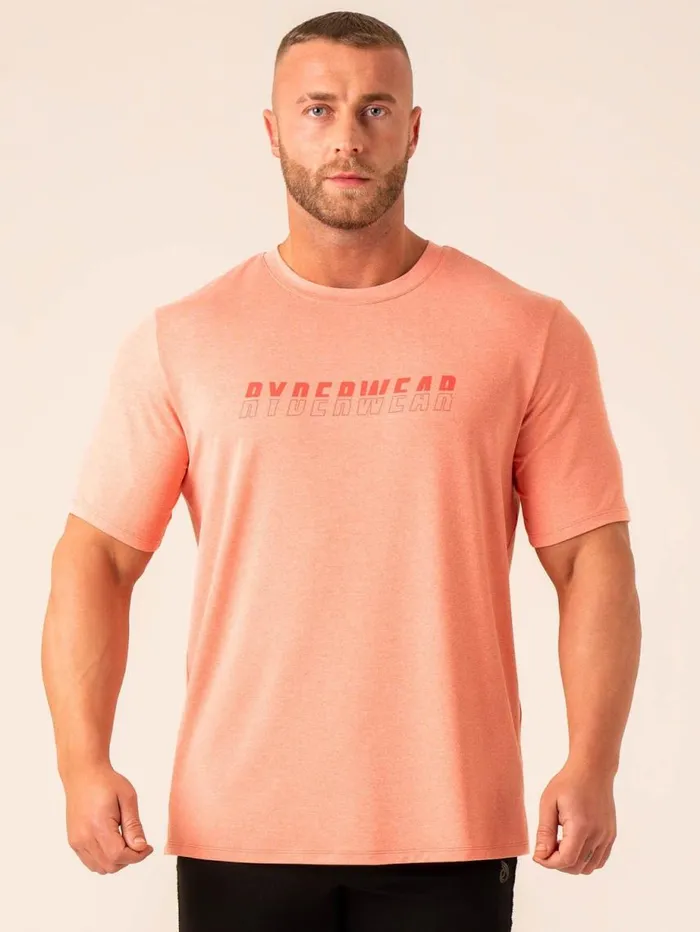 TShirts Mens Ryderwear Soft Tech TShirt Coral Marl