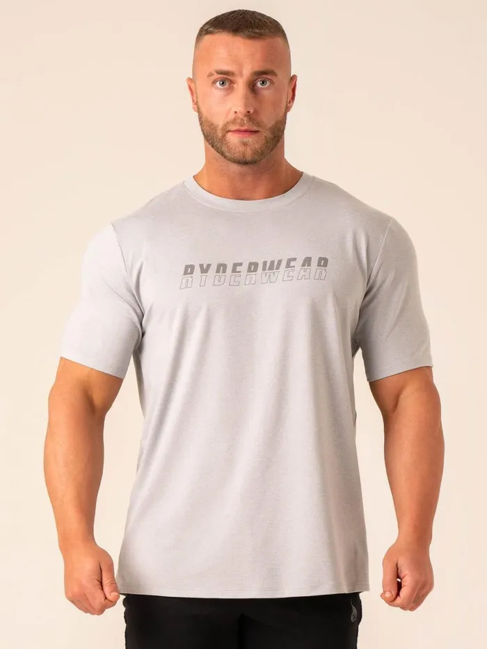TShirts Mens Ryderwear Soft Tech TShirt Grey Marl