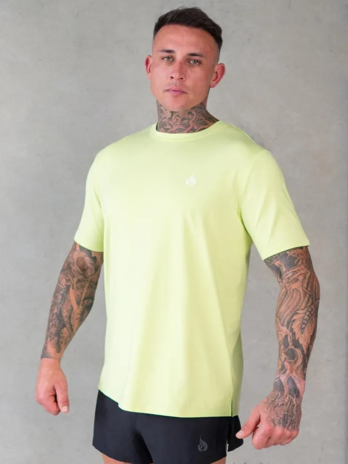 TShirts Mens Ryderwear Soft Tech TShirt Lime Marl