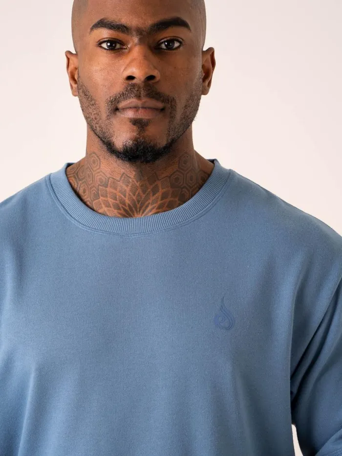 TShirts Mens Ryderwear Throwback Oversized Fleece TShirt Denim Blue