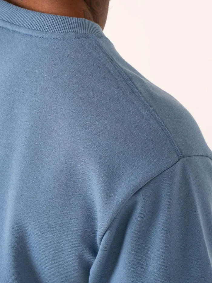 TShirts Mens Ryderwear Throwback Oversized Fleece TShirt Denim Blue