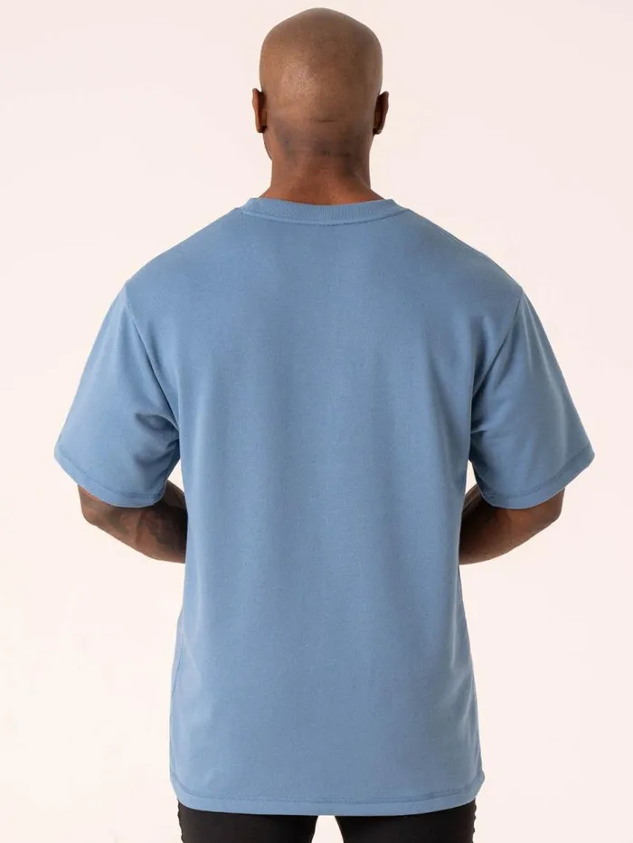 TShirts Mens Ryderwear Throwback Oversized Fleece TShirt Denim Blue