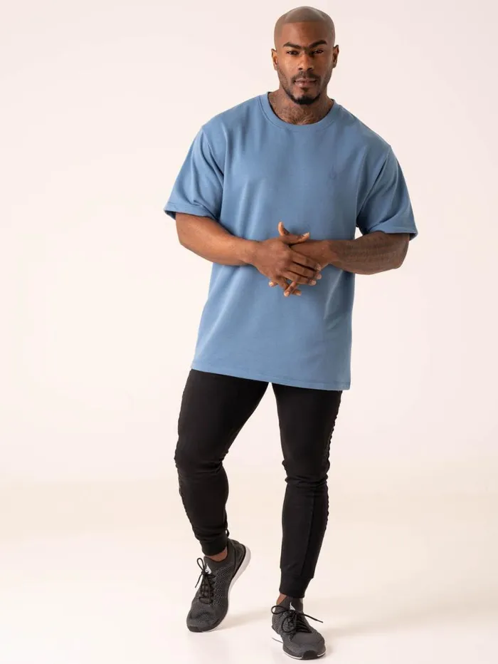 TShirts Mens Ryderwear Throwback Oversized Fleece TShirt Denim Blue