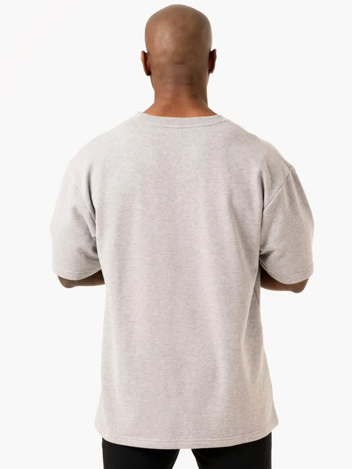 TShirts Mens Ryderwear Throwback Oversized Fleece TShirt Grey Marl