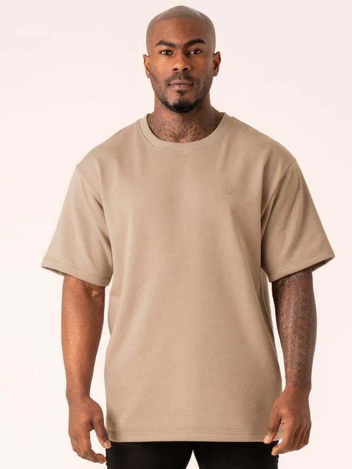 TShirts Mens Ryderwear Throwback Oversized Fleece TShirt Sand