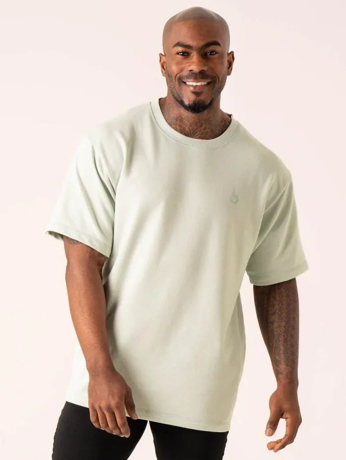 TShirts Mens Ryderwear Throwback Oversized Fleece TShirt Seafoam