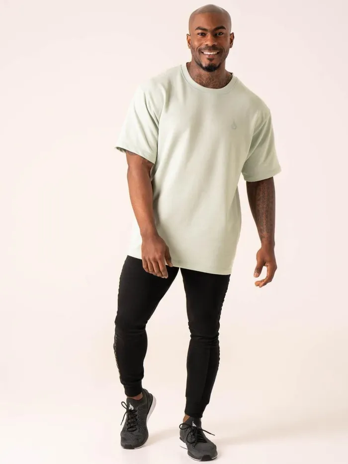 TShirts Mens Ryderwear Throwback Oversized Fleece TShirt Seafoam