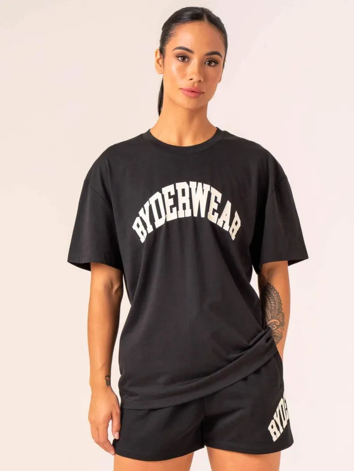 TShirts Womens Ryderwear Collegiate TShirt Black