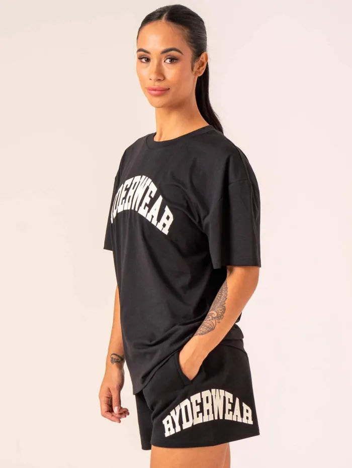 TShirts Womens Ryderwear Collegiate TShirt Black