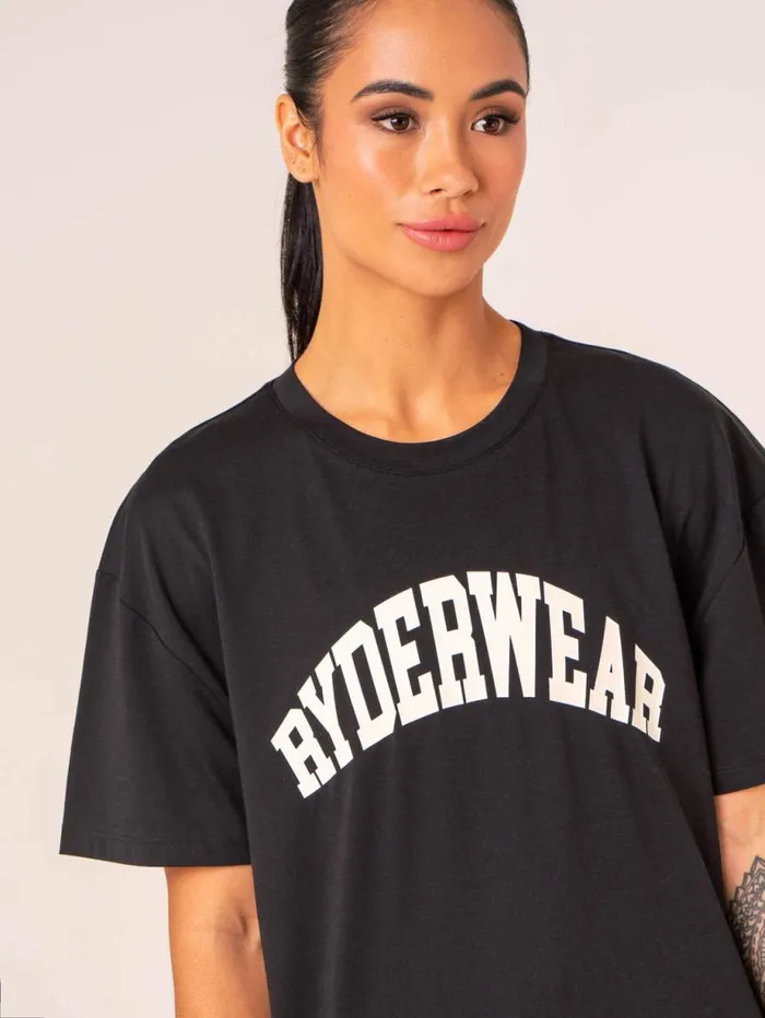 TShirts Womens Ryderwear Collegiate TShirt Black