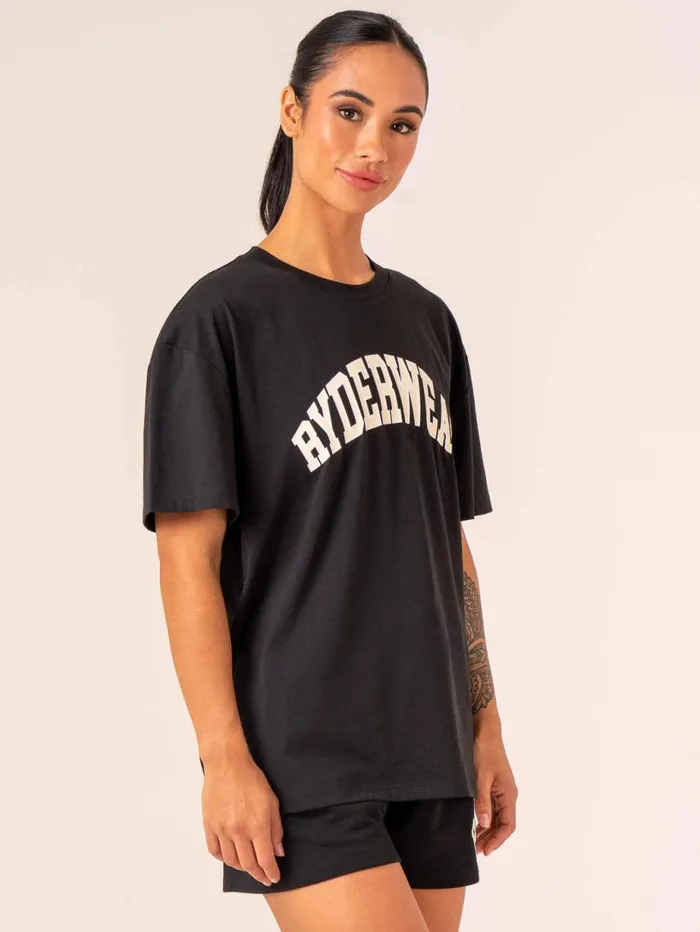 TShirts Womens Ryderwear Collegiate TShirt Black
