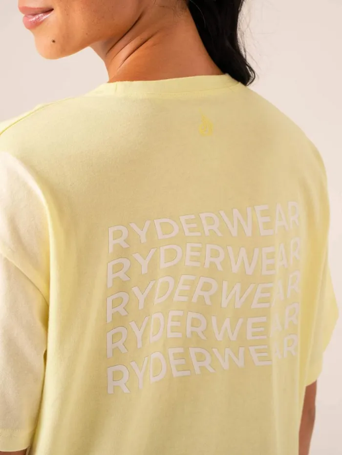 TShirts Womens Ryderwear Embody Oversized TShirt Lemon