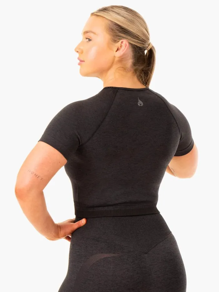 TShirts Womens Ryderwear Excel Seamless TShirt Black Marl