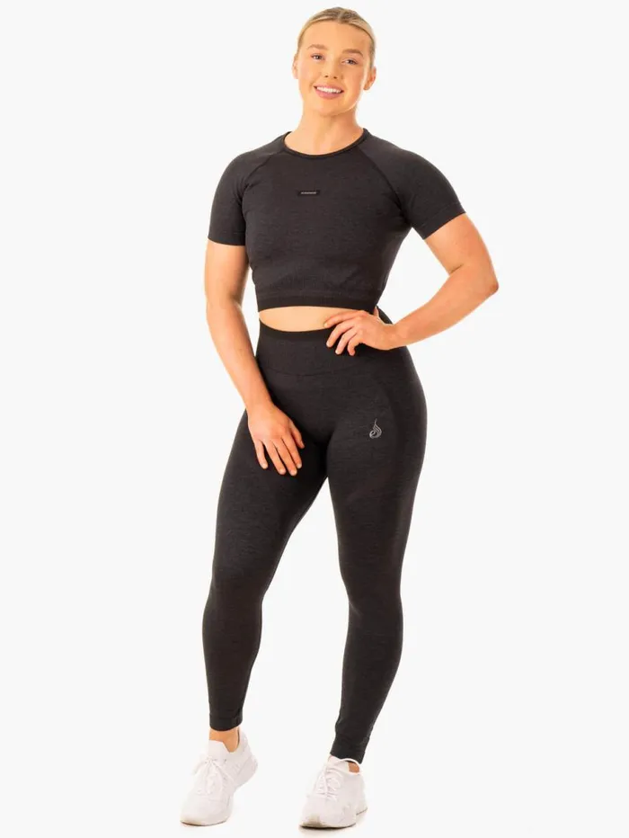 TShirts Womens Ryderwear Excel Seamless TShirt Black Marl