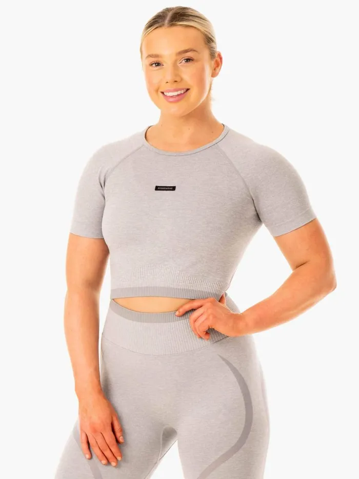 TShirts Womens Ryderwear Excel Seamless TShirt Grey Marl
