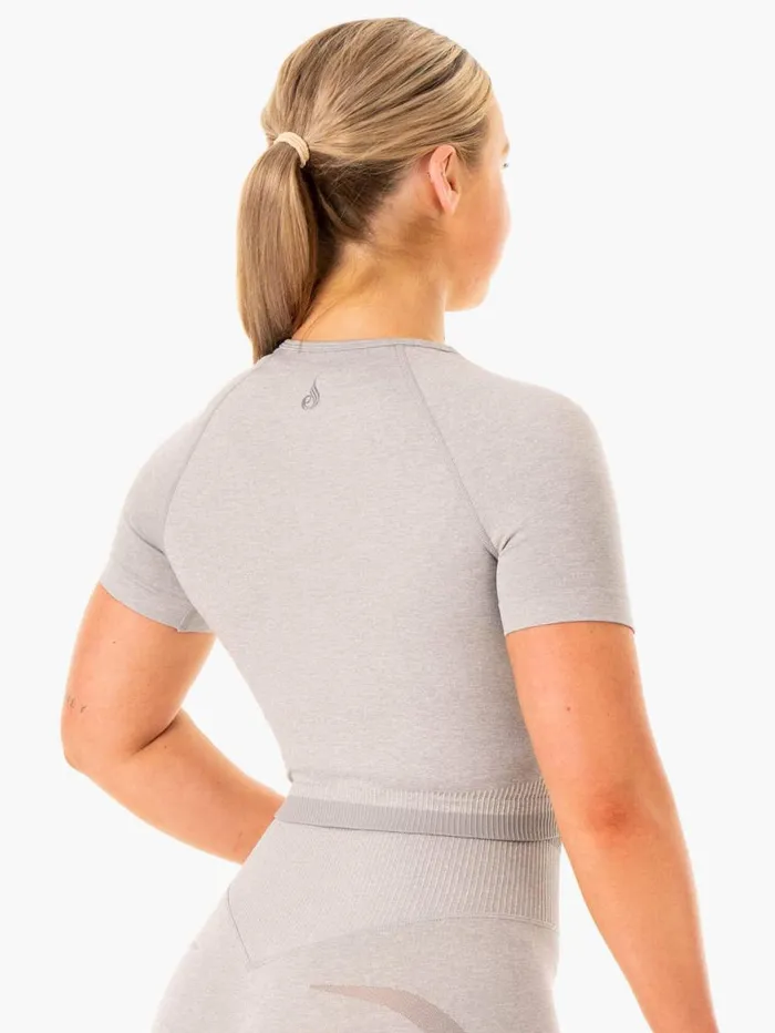 TShirts Womens Ryderwear Excel Seamless TShirt Grey Marl
