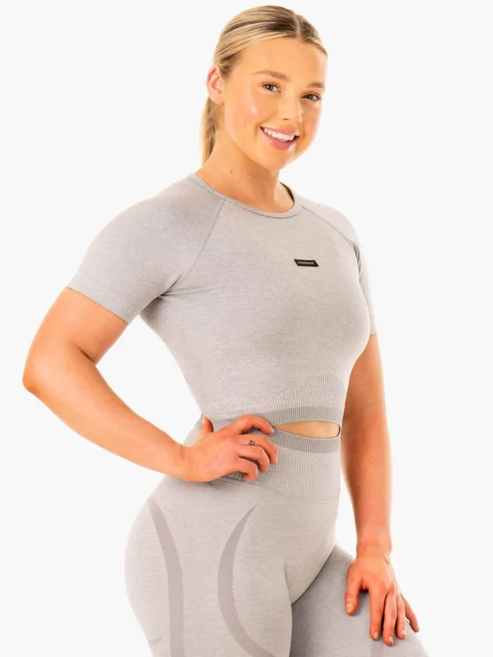 TShirts Womens Ryderwear Excel Seamless TShirt Grey Marl